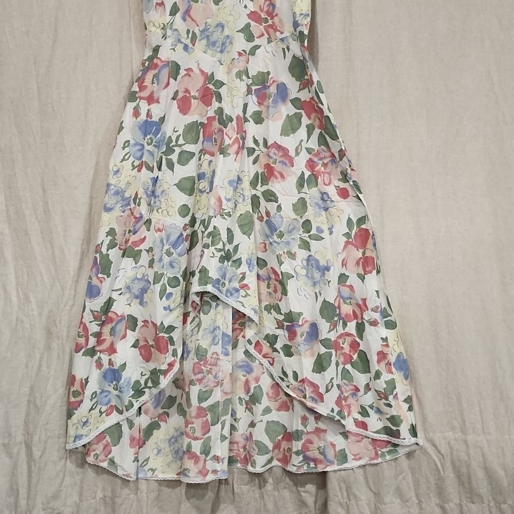 Vintage Gold Label VS High Low Floral Cotton Slip - Picture 3 of 8
